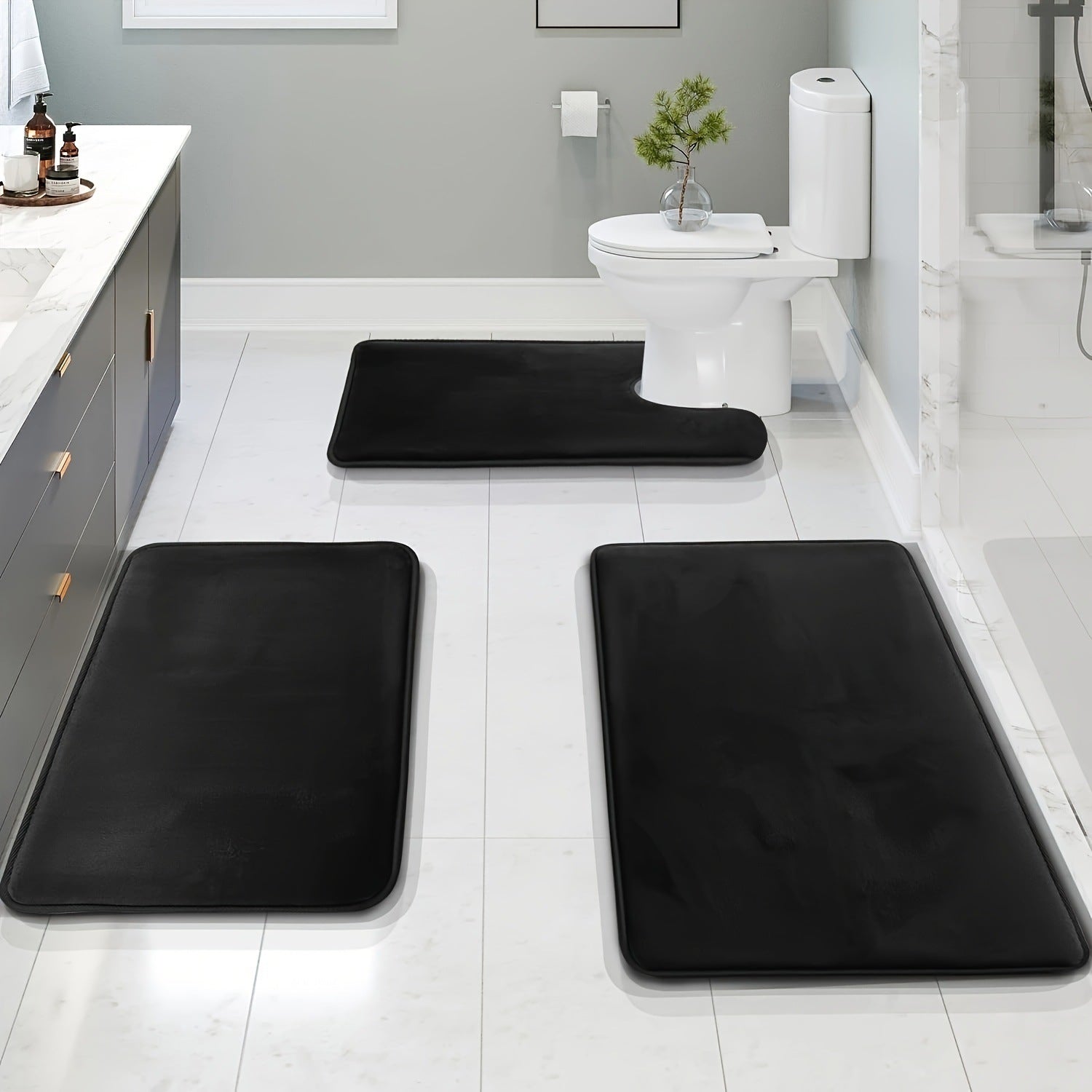 Three-piece Toilet Set Bathroom Mats