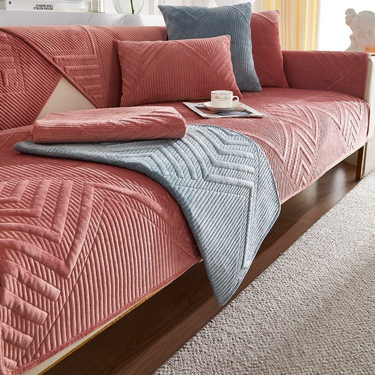 Sofa Cushion Winter Thickened Fleece Light Luxury Modern