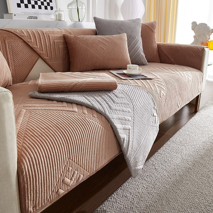 Sofa Cushion Winter Thickened Fleece Light Luxury Modern