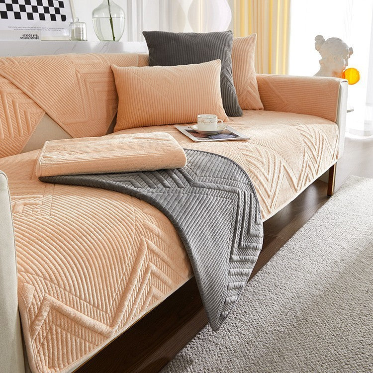 Sofa Cushion Winter Thickened Fleece Light Luxury Modern