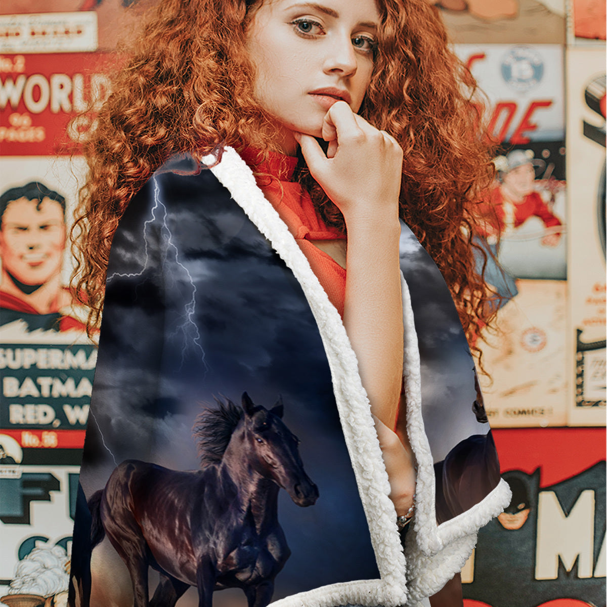 Cozy Horse Wool Blanket