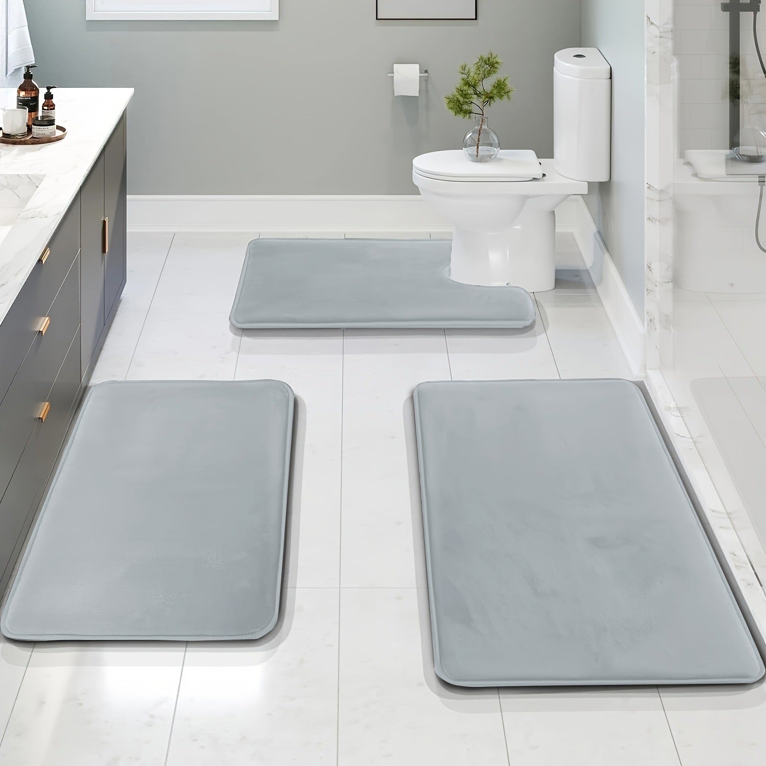 Three-piece Toilet Set Bathroom Mats