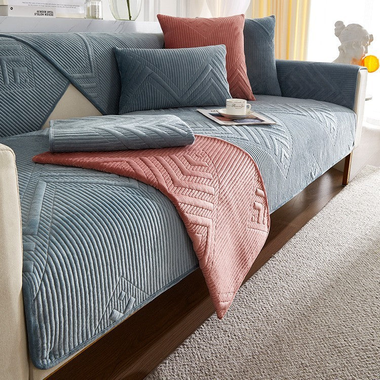 Sofa Cushion Winter Thickened Fleece Light Luxury Modern