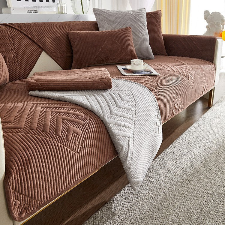 Sofa Cushion Winter Thickened Fleece Light Luxury Modern