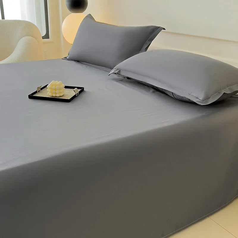 1 pc Bed Flat Sheet for Double Bed Plain Solid Color Top Sheets Single/Queen/King Flat Bedsheets Soft Home Bed Linen Sheets