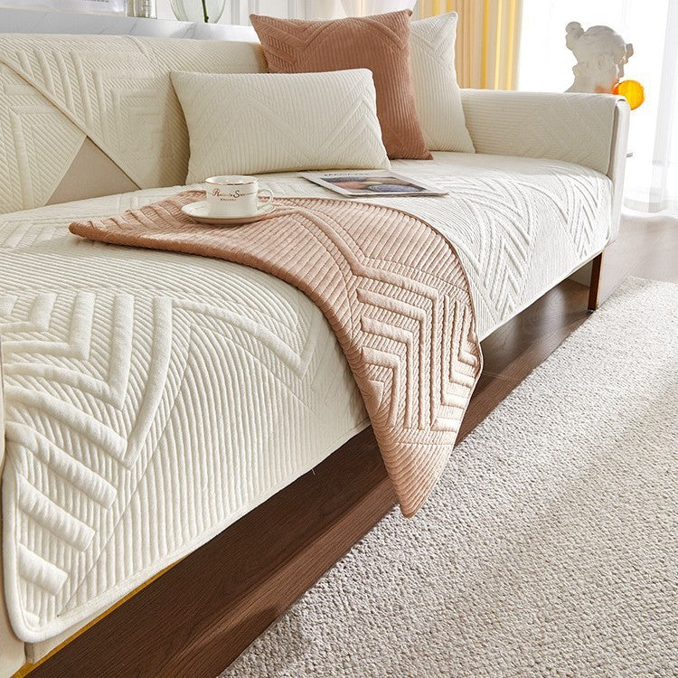Sofa Cushion Winter Thickened Fleece Light Luxury Modern
