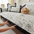 French Retro Sofa Cushion Four Seasons Universal Non-slip Chenille Cushion