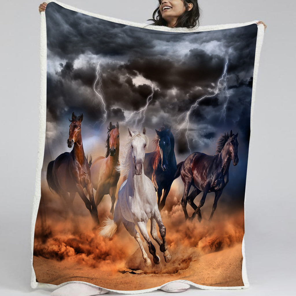 Cozy Horse Wool Blanket
