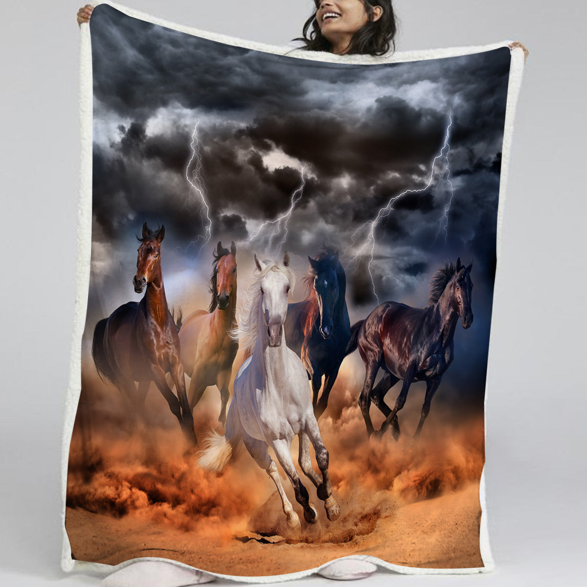 Cozy Horse Wool Blanket