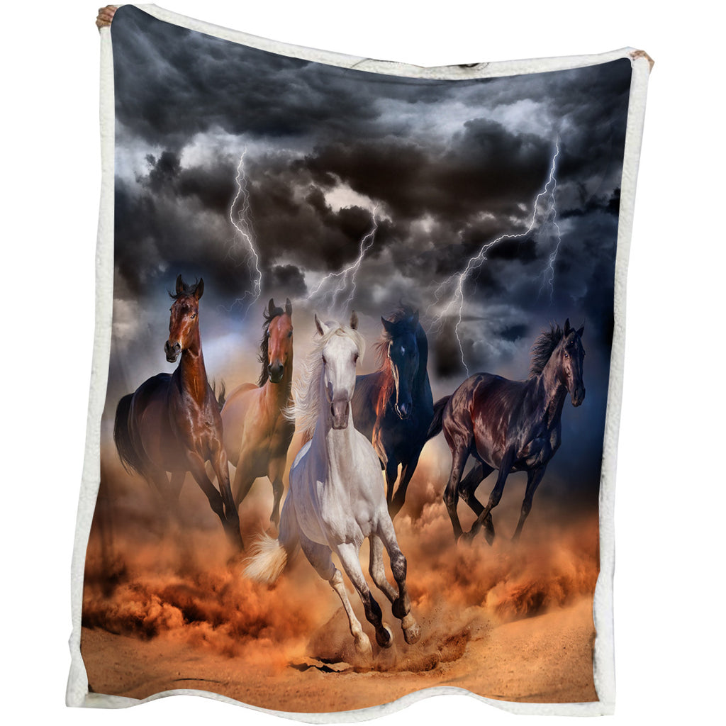 Cozy Horse Wool Blanket