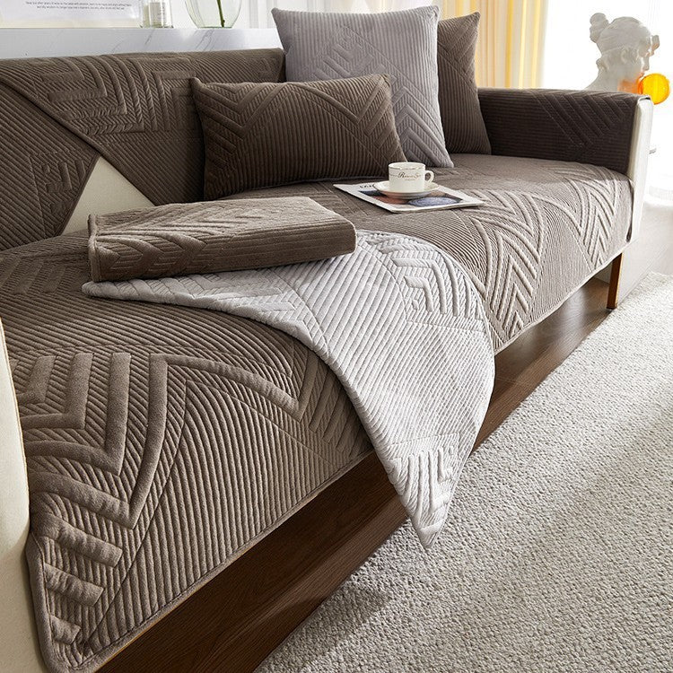 Sofa Cushion Winter Thickened Fleece Light Luxury Modern