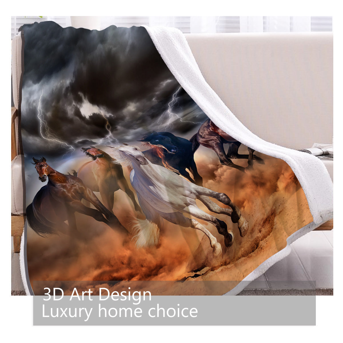 Cozy Horse Wool Blanket