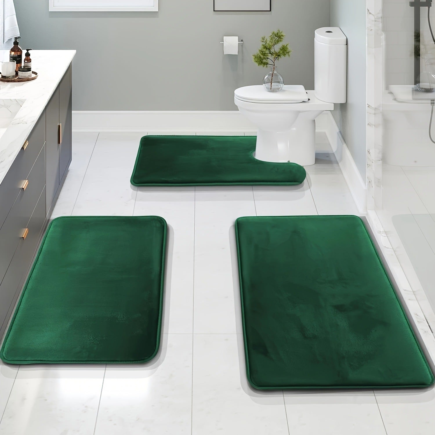 Three-piece Toilet Set Bathroom Mats