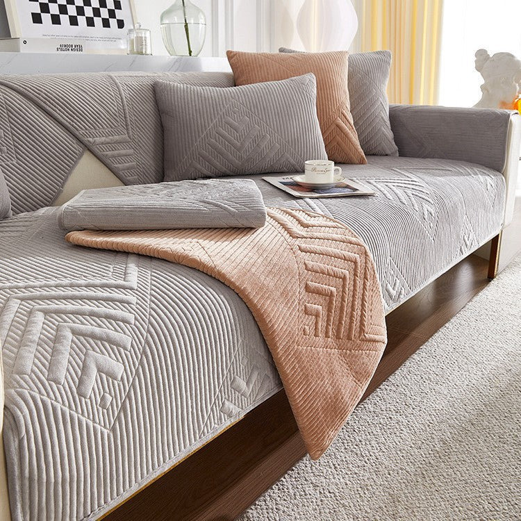 Sofa Cushion Winter Thickened Fleece Light Luxury Modern